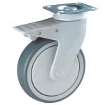 Nylon Fork Shell TPR Medical Caster Pedal with Brake For Hospital Bed