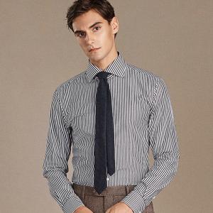 Wholesale Autumn Light Luxury Men's Gray Business Casual Formal Cotton Shirt Long-Sleeved Shirt from china suppliers