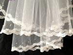 Embroidery lace with bead Ivory/White Bridal Veil with Rhinstone Wedding