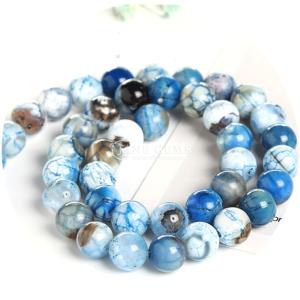 Wholesale Polished Smooth Round Shape Loose Bead Strands Different Ice Agate For Jewelry Making from china suppliers