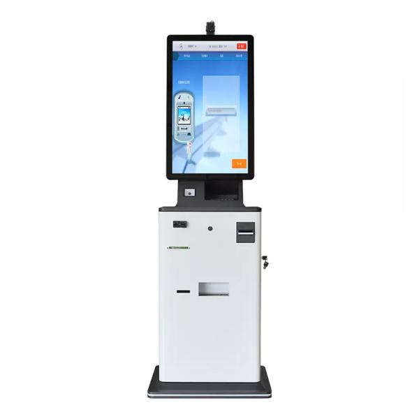 32 Inch Self Cash Accepting Kiosk For College Fees Sim Card ID Card Reader