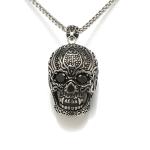 Wholesale Men Fashion Jewelry Cool Hip Hop Vintage Skull Head Pendant Necklace