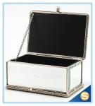 Vintage Glass gift box for jewerly Trinket Box Brass Glass Dried Flower Box