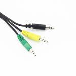 RS232 Serial DB15 D Sub 15 Cable 3*3.5MM VGA Male To Male Cable