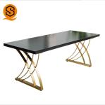 PMMA Acrylic Metal Legs Desk GMC UL Artificial Stone Table 1500mm Length
