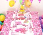 Princess Crown Theme cup plate horn knife napkin tblecover for Kids Birthday