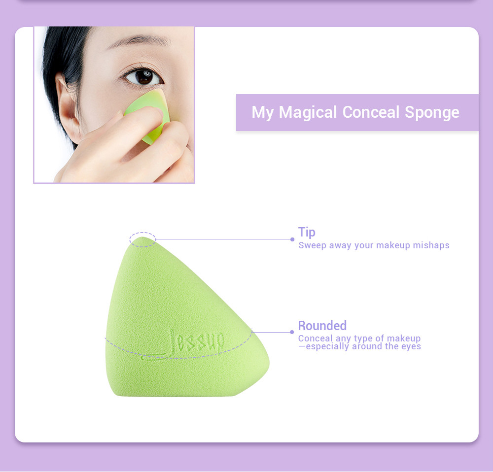 Jessup 5pcs 47g Makeup Puff Sponge Colorful Multifunctional
