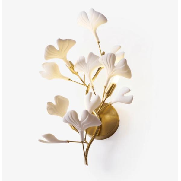 Hotel Elegant Magnolia Flower Ceramic Wall Lamp