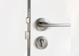 Wholesale Zinc Alloy Mortise Door Lock Rose Room Satin Nickel / Chrome Lever Handle from china suppliers