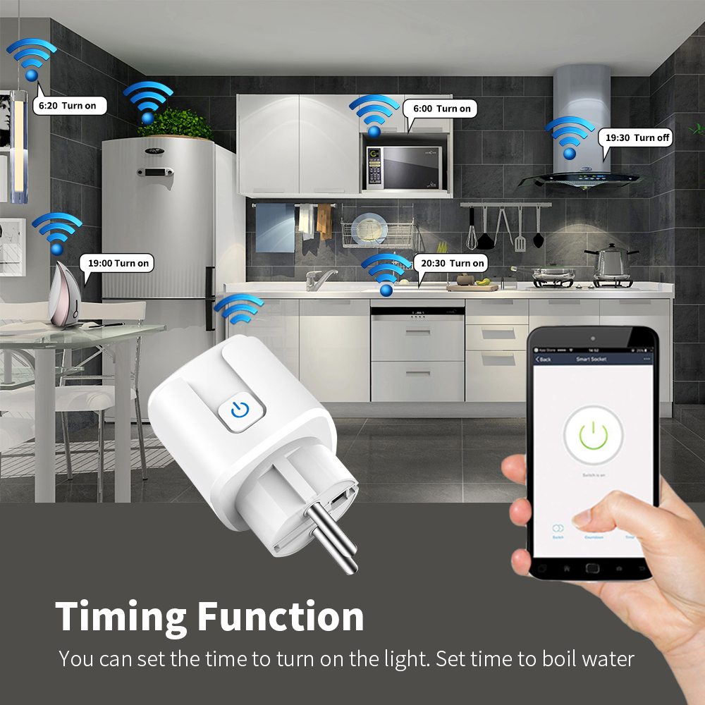 Custom Wireless Socket Switch Tuya WiFi EU UK US AU Wifi Light Socket