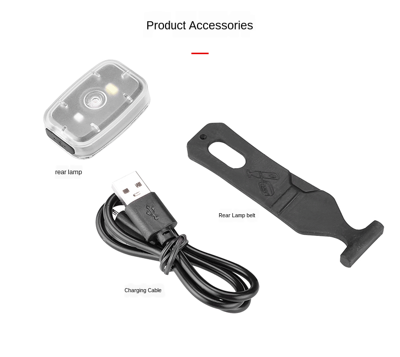 Outdoor IPX5 Waterproof LED Bicycle Light / Bicycle Tail Light Rechargeable 21G