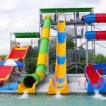 Multicolored Amusement Park Water Slide Straight Tube Slide 23m Length