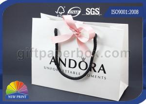 China Logo Embossing Custom Printed Paper Gift Bag with Ribbon Closure for Luxury Gift on sale