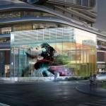 Customizable Glass Curtain Wall LED Display Film 3840Hz Refresh Rate Energy