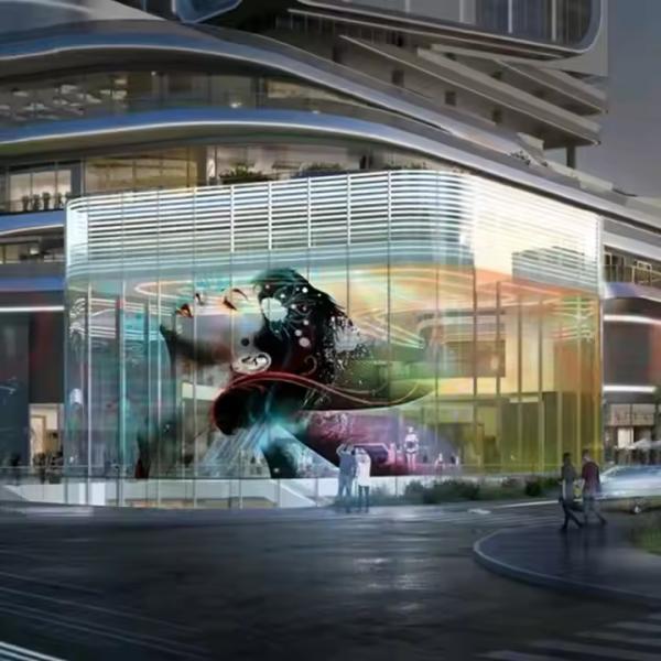 Customizable Glass Curtain Wall LED Display Film 3840Hz Refresh Rate Energy