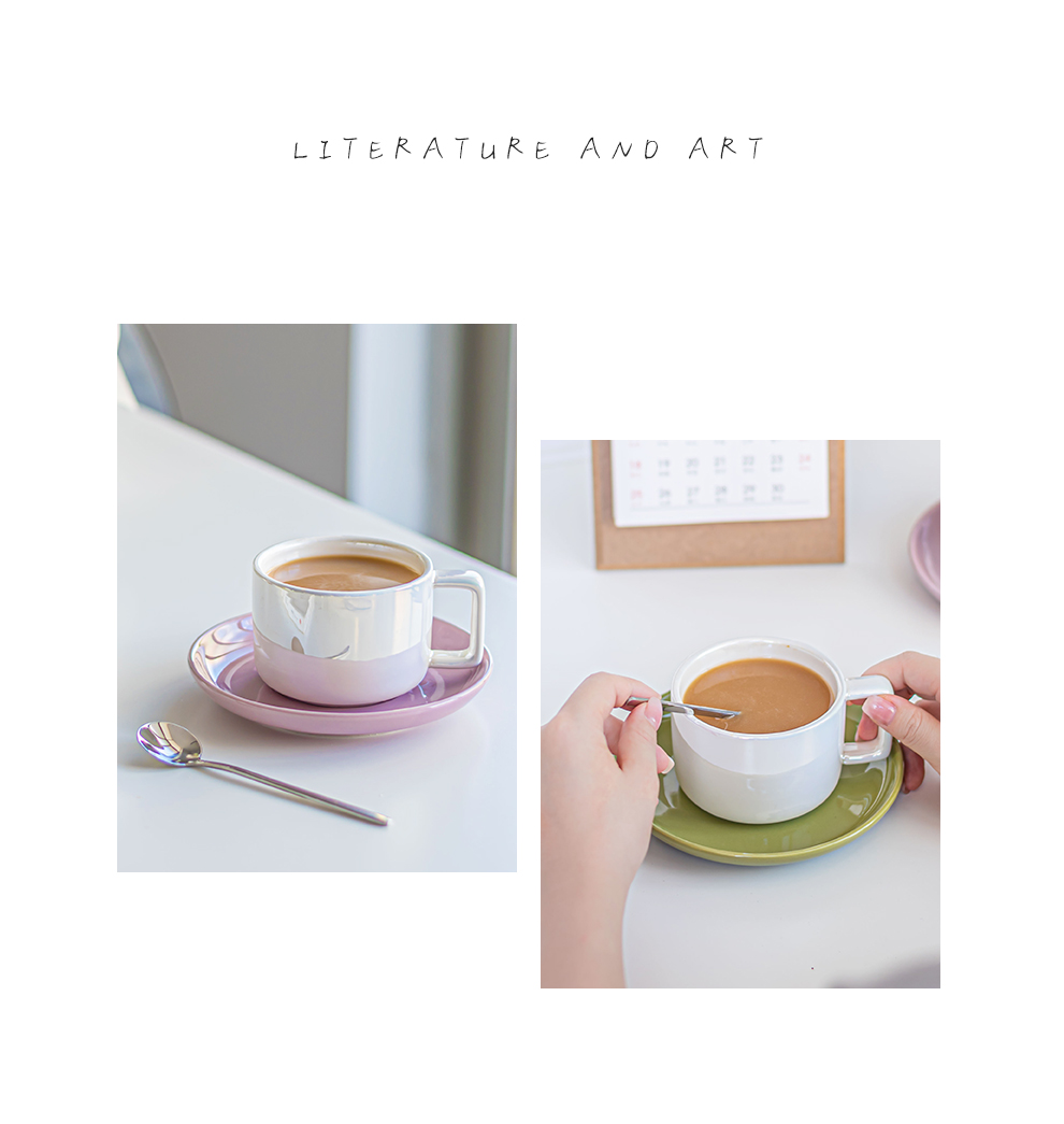 Stylish Ceramic Tea Cup And Saucer Set In Custom Solid Colors For Business Gifts