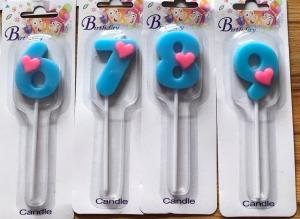 Wholesale Festival Blue 0 To 9 10pcs Number Birthday Candles from china suppliers