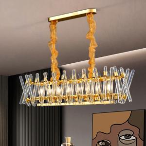 Wholesale Luxury Kitchen Chandelier Modern Home Decor Hang Lamp Gold Rectangle ceiling light fixture(WH-CY-235) from china suppliers
