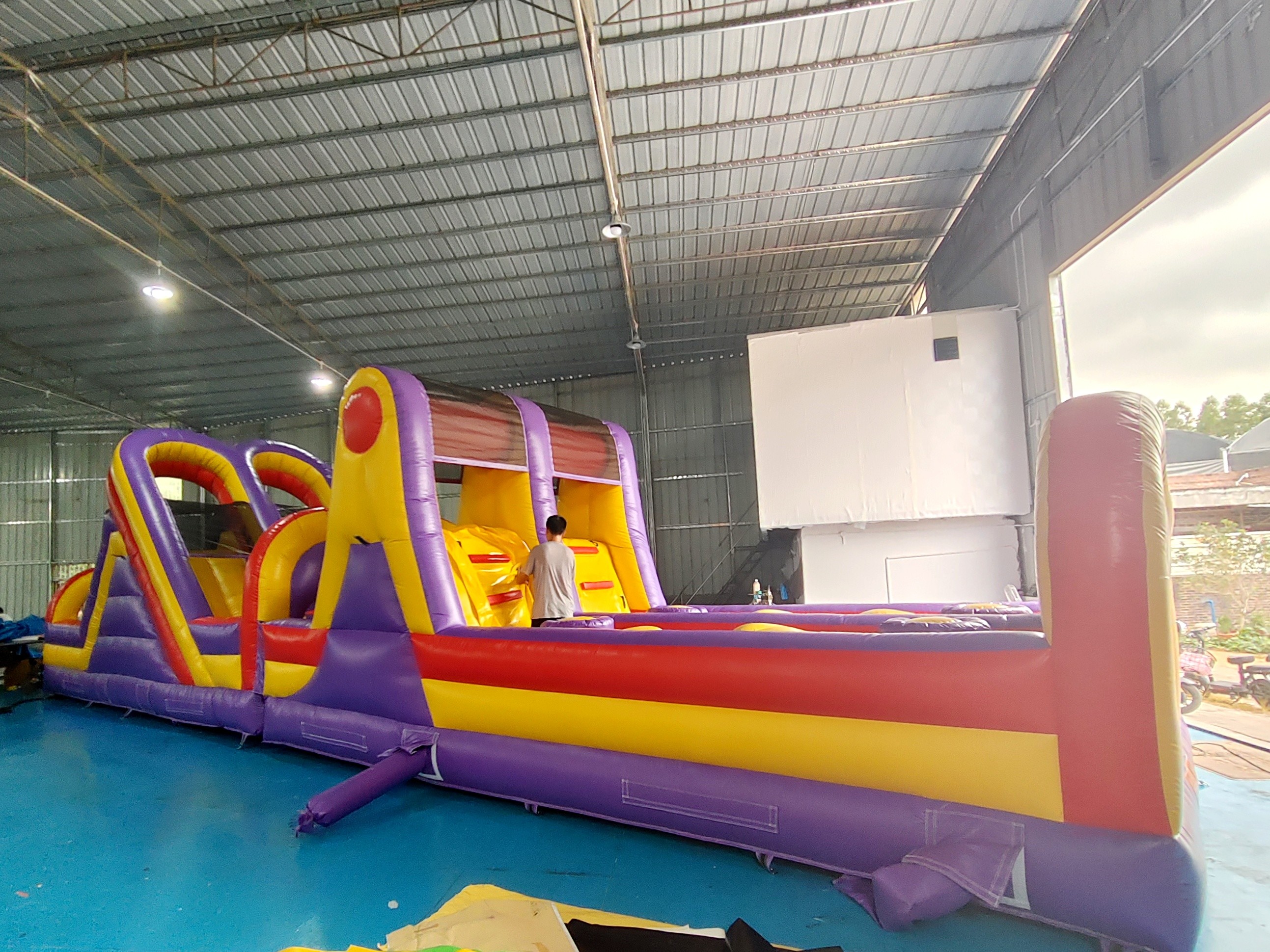 Pvc Tarpaulin Inflatable Obstacle Courses Outdoor Backyard Fun Run Sport For Toddler