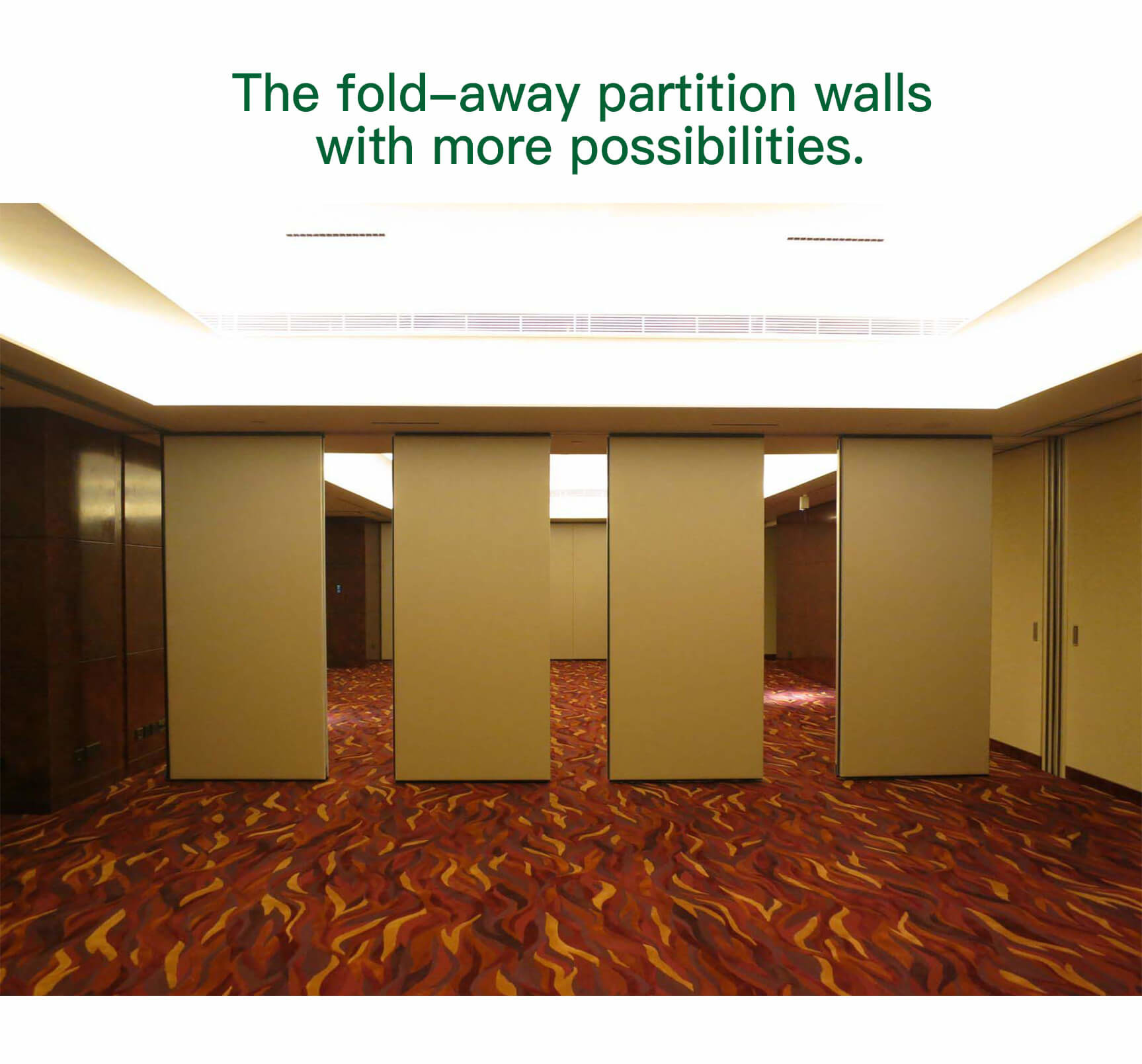 Movable / Operable Wooden Partition Wall Soundproofing Customized