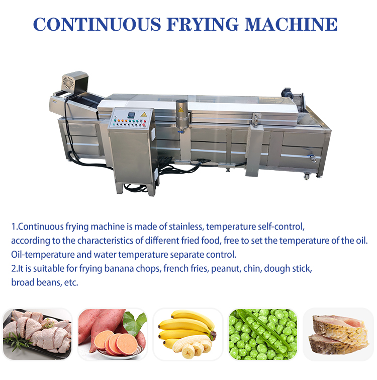 Stainless Steel 304 Made Snack Mixed Frying Machine for Fried Peanuts Production