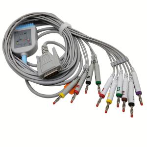 Wholesale Gray TPU Jacket 3.6m EKG Cable AHA IEC 10 Lead DB 15 Connector from china suppliers