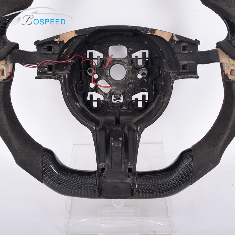 LED Carbon Fiber 997 Alcantara Steering Wheel Smooth Porsche Racing 350mm