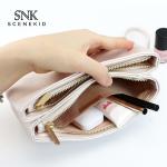Double Zipper L200mm Water Resistant PU Cosmetic Bag