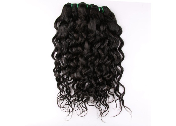 Italian 100% Human Hair Bundles , Natural Color 1 Piece Weave Hair Extensions