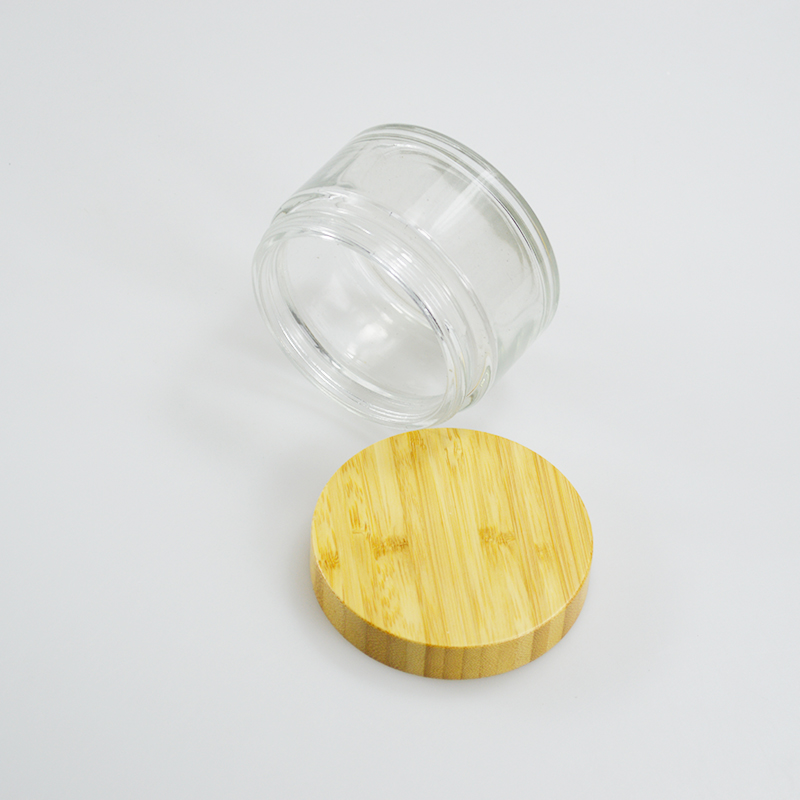 200g Glass Cream Jar With Bamboo Lid for Product Body Butter in any color you want