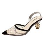 6111-3 Korean Fashion Pointed Shallow Mouth Transparent High Heels Sexy