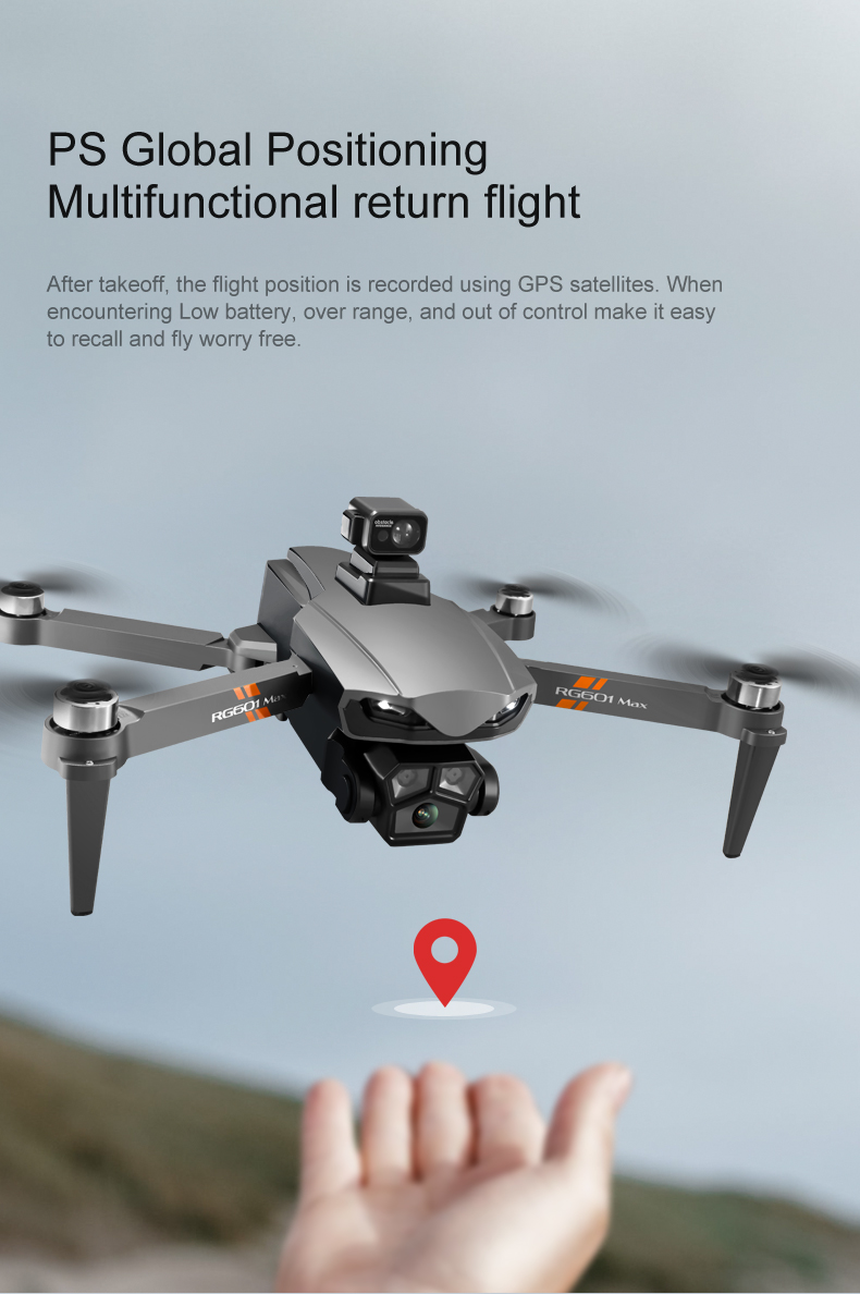 Rg601 Max Professional Gps Drone With 8k Camera 5G Wifi Fpv Rc Quadcopter 600m Remote Gesture Photography Following Drone