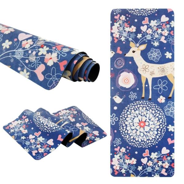Color Printing Suede Anti-Slip Yoga Mat, Gymnastics Mats, Microfiber mats for