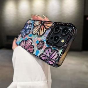 Wholesale iPhone 12 Pro Max Case 6.7 Inch,Clear 3D Flower Phone Case for Women Girls Luxury Plating Floral Case Cover Aesthetic from china suppliers