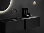 Industrial Style Black Customized Bathroom Storage Cabinet With Glass Door