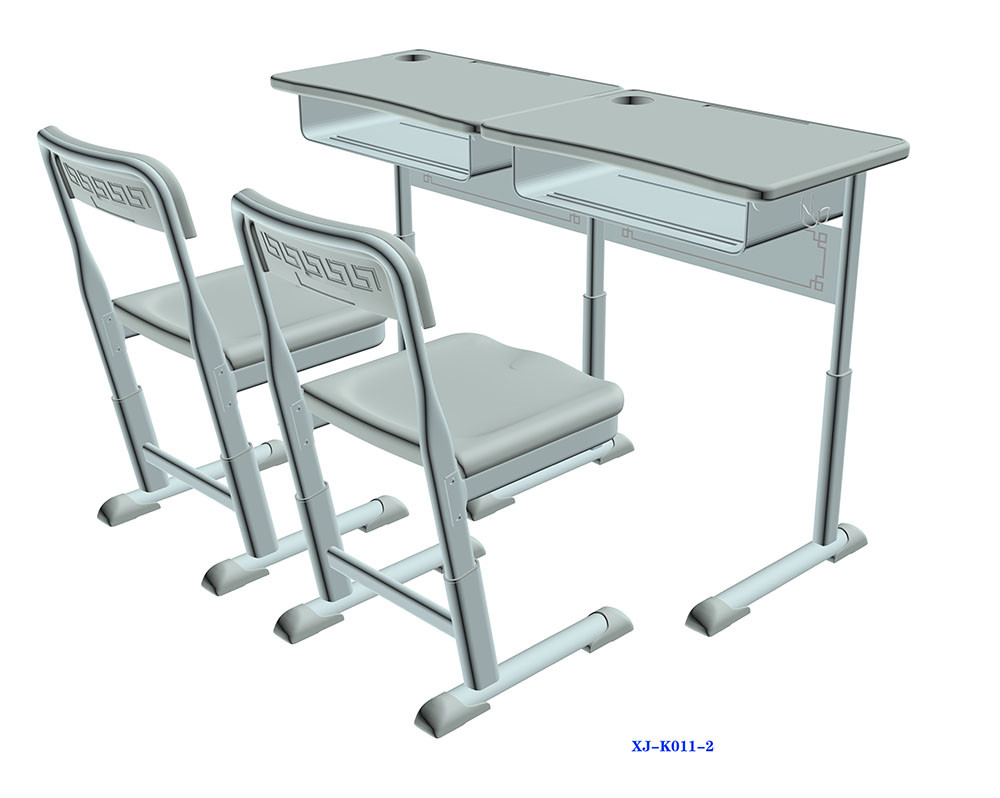 K011-2 Double School Desk And Chair With 4 Balance Adjustment Mechanisms