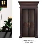 Customized Wood Color All Aluminum Entrance Door For Biggest House