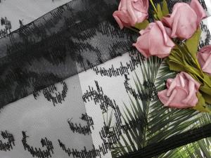 Wholesale 100 Yards 125CM Tulle Mesh Crochet Black Embroidered Lace Fabric from china suppliers