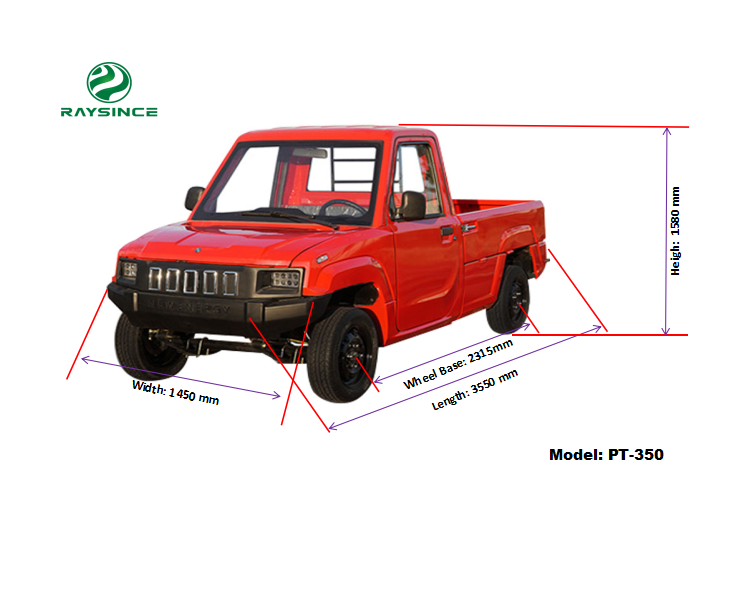 China cheap price electric pick up truck 2 seats customized color pick up electric car with 4 wheels