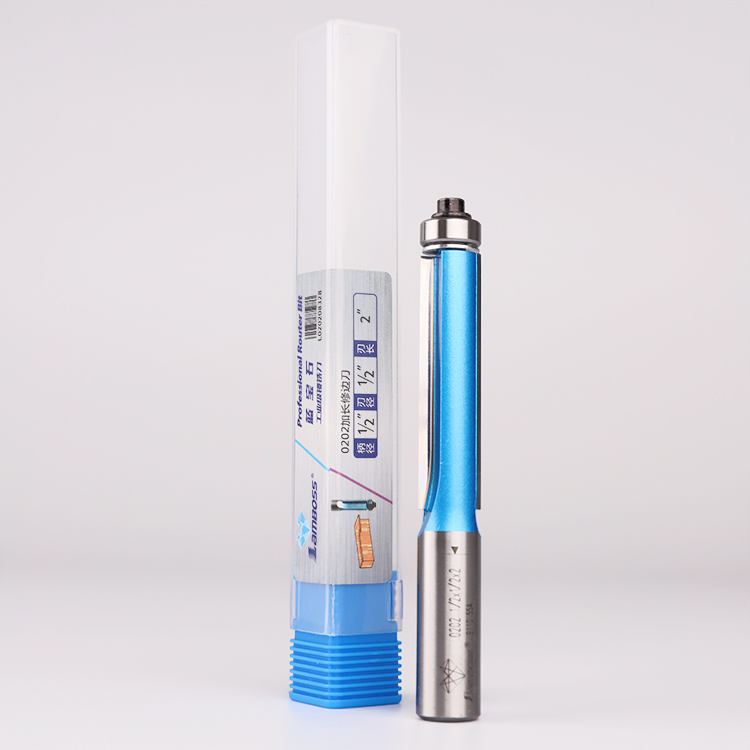 Two Edge Flush Cutting Router Bit , Antirust Straight Router Cutter With Bearing