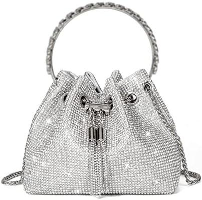 Bling Crystal Rhinestone Purse for Women Sparkly Clutch Handbag Crossbody Bag