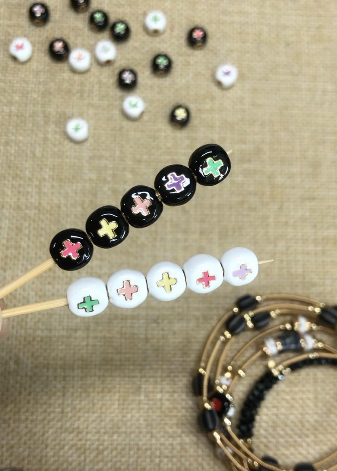 Zircon Charm Funny Letter Bead Bracelets Eco Friendly 10g/pc