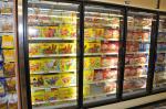 LED Lighting Performance Supermarket Refrigerated Display Cases Vertical