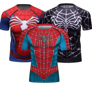 Wholesale Short Sleeve Sublimation Bjj Compression Shirt MMA Wear Cosplay Superhero Clothing from china suppliers