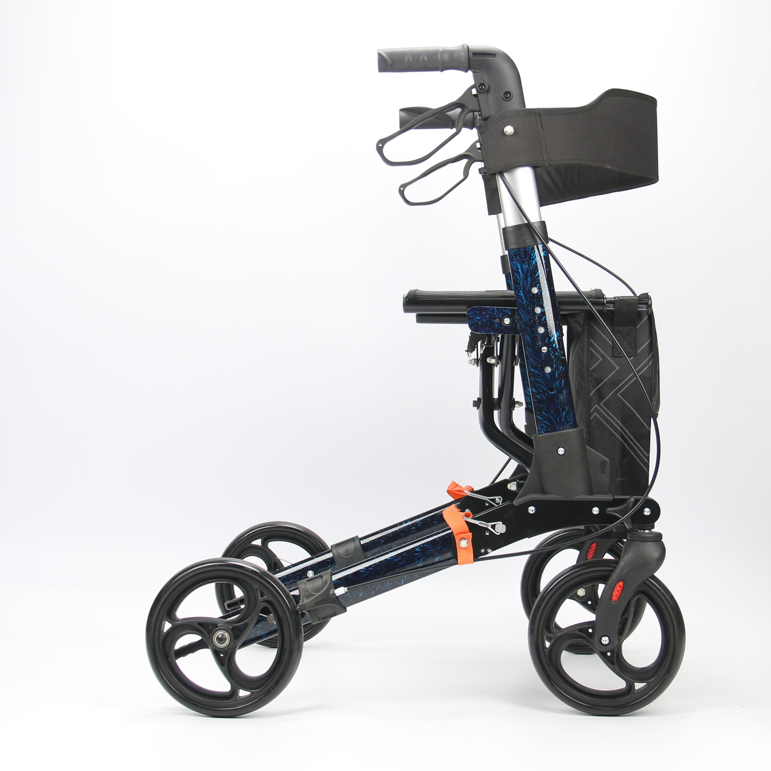 Supermarket Mobility Walking Aids Convenient Push Cart With Seat Basket