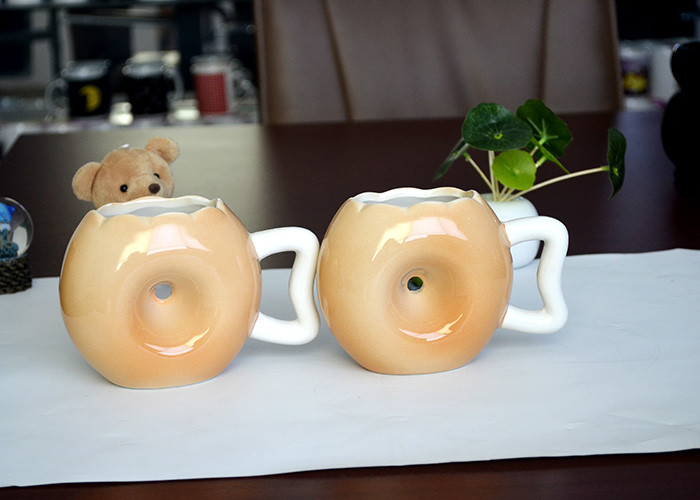 Creative Promotion Personalized Kids Mugs Doughnut Shape Dolomite Drinkware