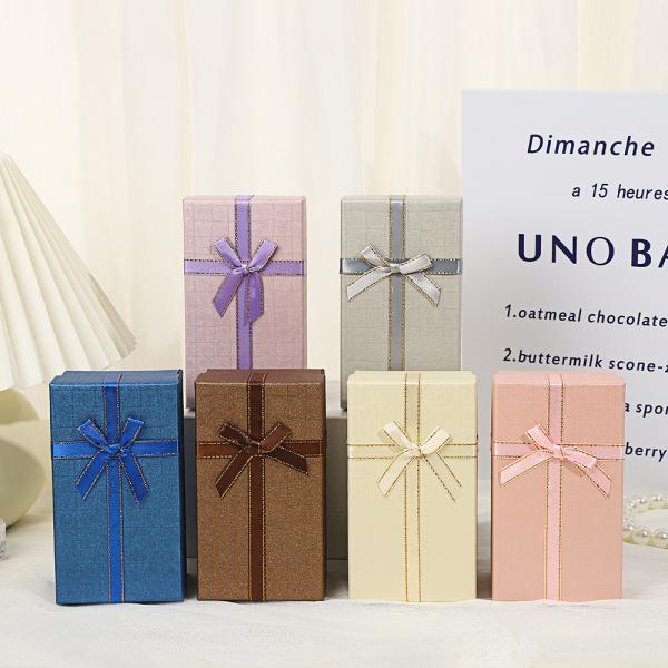 Elegant Gift Box Set Long Rectangular Satin Bow Packaging Wedding Engagement Favors Luxury Perfume Boxes