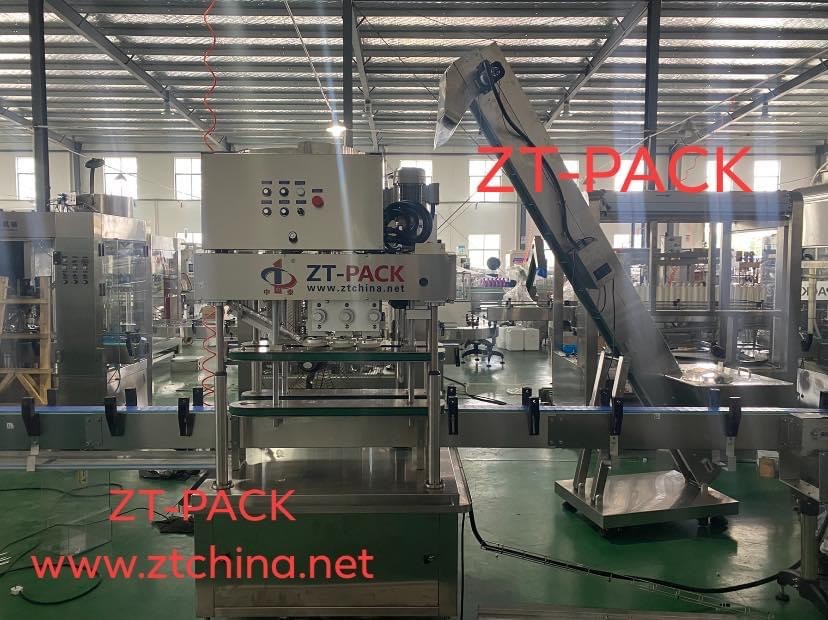 Automatic Liquid Bottle Filling Line Lid Caps Capping Machine High Speed