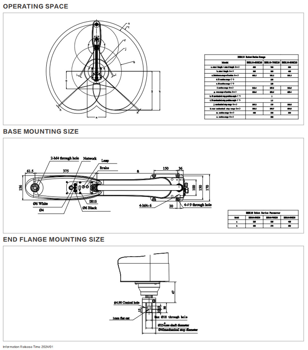 SCARA Robot For 3C Electronics Handling 10kg Payload Reach 700mm Model ESR10-700Z20