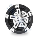 Golf Cart Universal 8/10 Inches ABS Plastic Wheel Covers - Black&Chrome with S